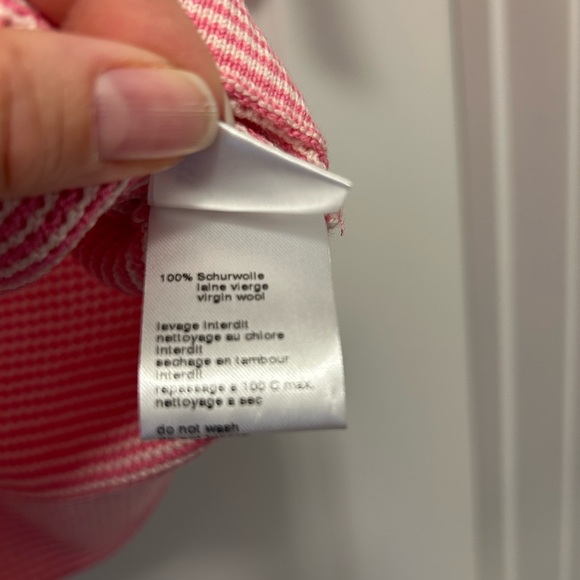 BNWT-Akris Punto-short sleeve sweater-white/pink 100% wool - Picture 4 of 6